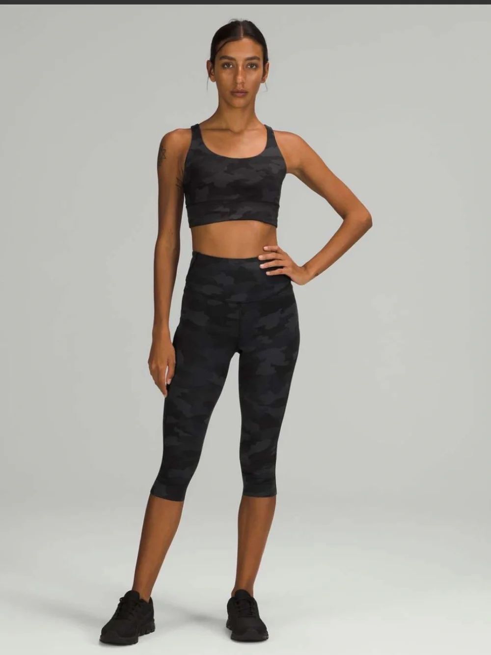 Lululemon Base Pace High-Rise Crop 17" Heritage 365 Camo Deep Coal Women’s 14